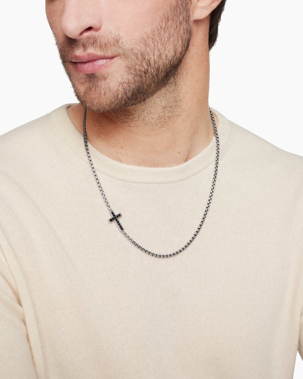 Collier à croix Station Streamline en argent sterling, 3,6 mm