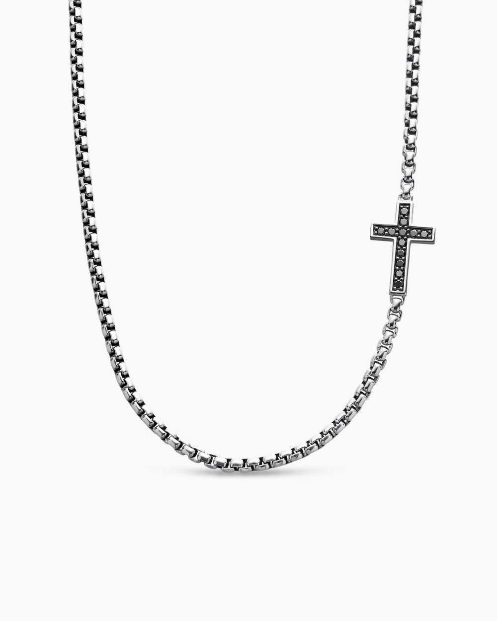 Collier à motif intercalé avec croix en argent sterling, 3,4 mm hommes