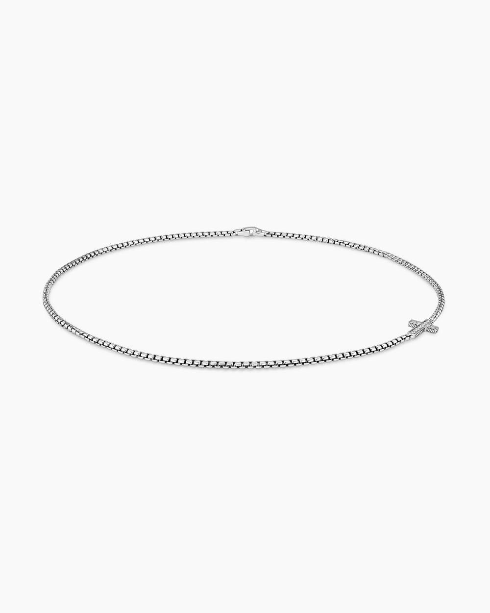 Collier à motif intercalé avec croix en argent sterling, 3,4 mm hommes