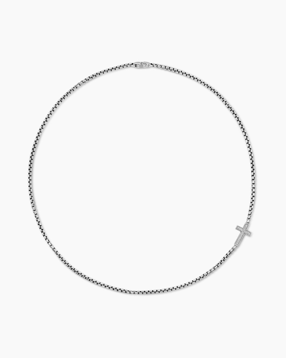 Collier à motif intercalé avec croix en argent sterling, 3,4 mm hommes