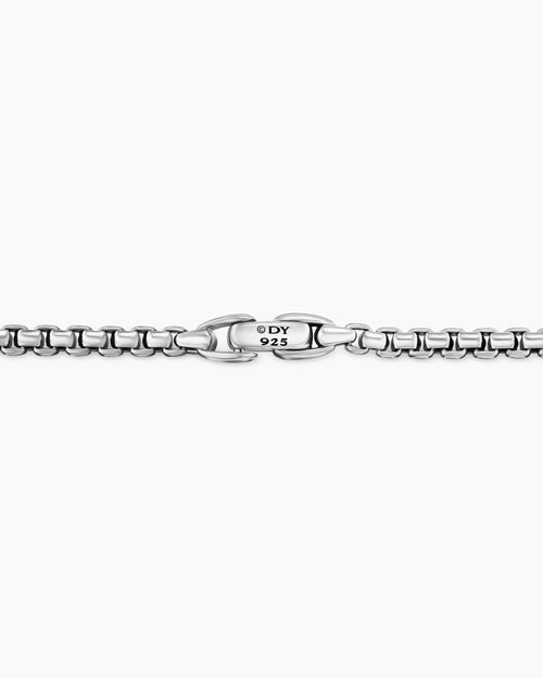 Mens Cross Station Necklace in Sterling Silver with Diamonds, 5mm