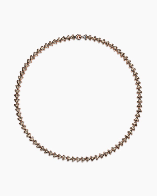 Collier Armory® en or rose 18 carats avec diamants cognac, 9,5 mm