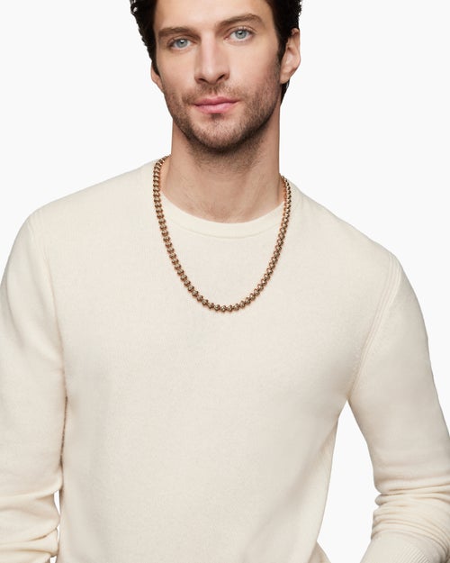 Mens Armory Necklace in 18K Rose Gold, 9.5mm
