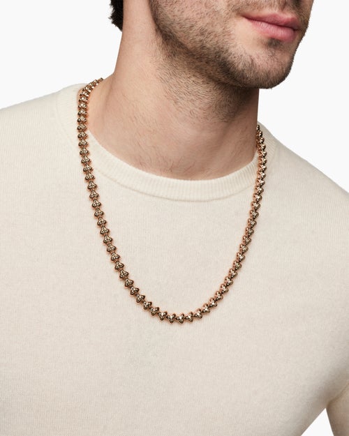Mens Armory Necklace in 18K Rose Gold, 9.5mm