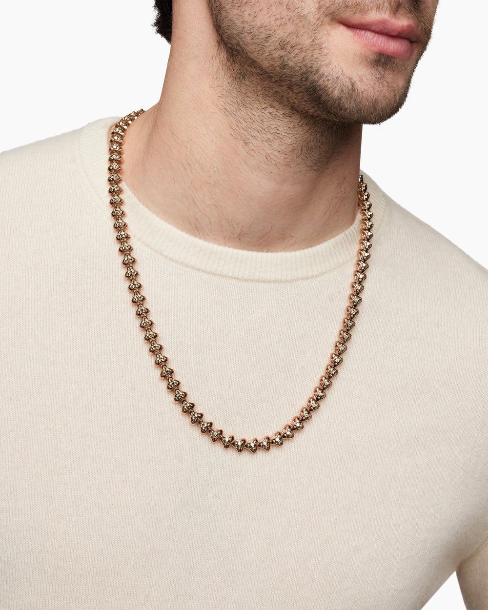Mens Armory Necklace in 18K Rose Gold, 9.5mm