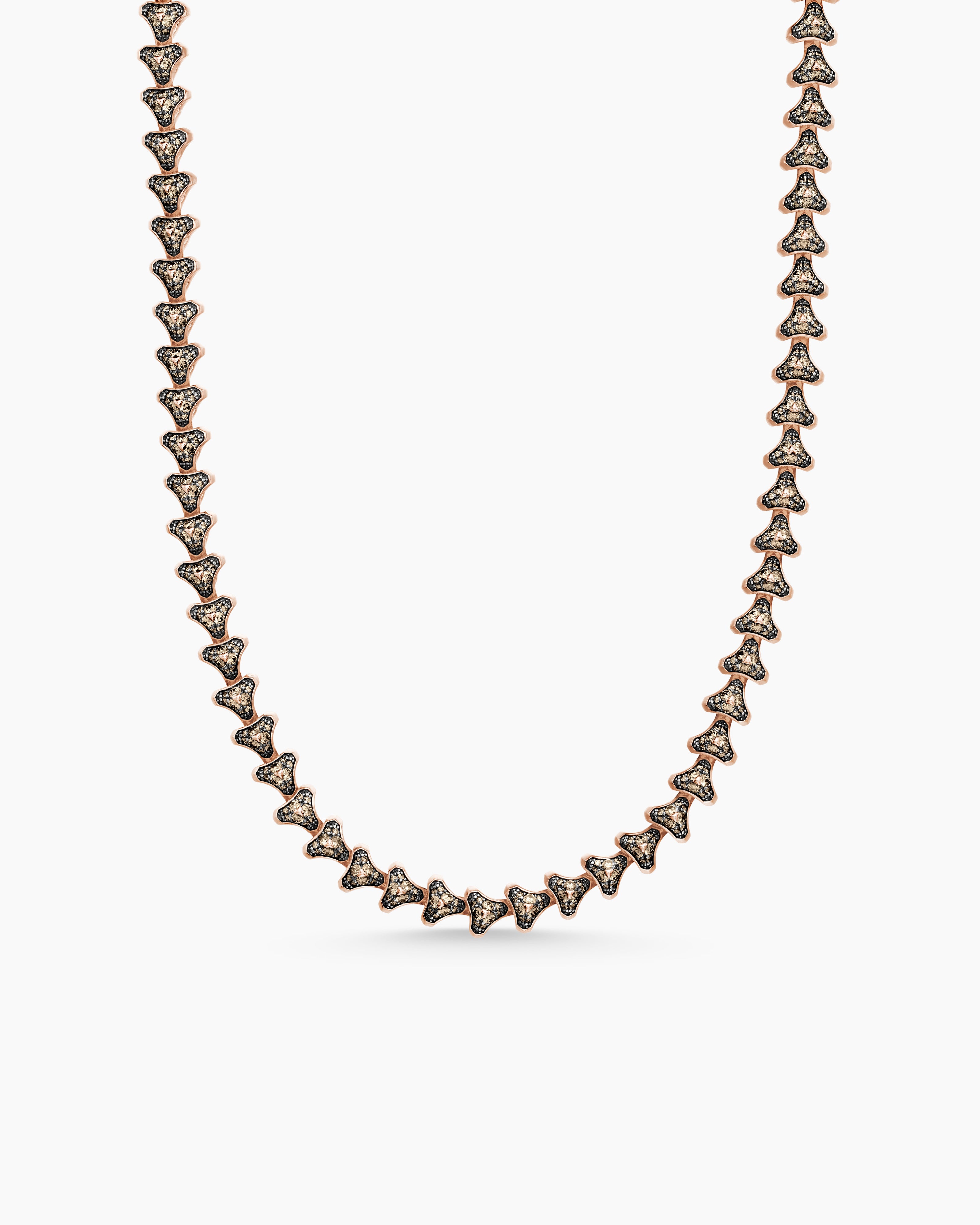 ARMORY® NECKLACE 18K Rose Gold with Cognac Diamonds, 9.5mm