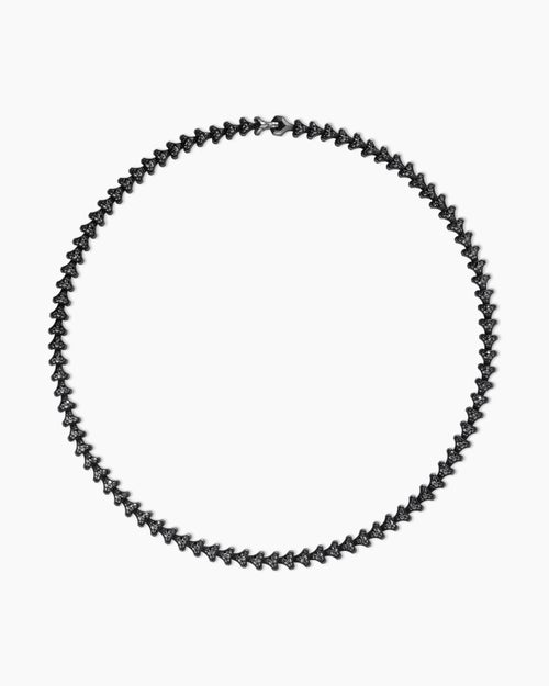 Mens Armory® Necklace in Black Titanium with Black Diamonds, 9.5mm
