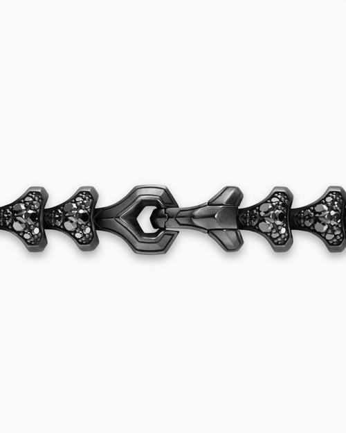 Mens Armory® Necklace in Black Titanium with Black Diamonds, 9.5mm