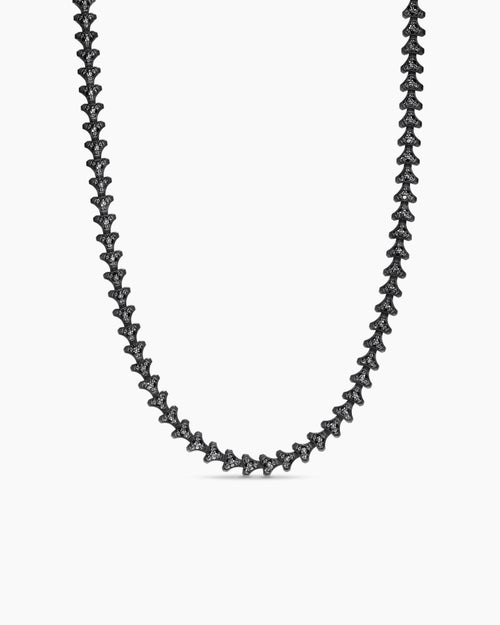 Mens Armory® Necklace in Black Titanium with Black Diamonds, 9.5mm