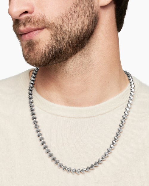 Mens Armoury Necklace in Sterling Silver, 9.5mm