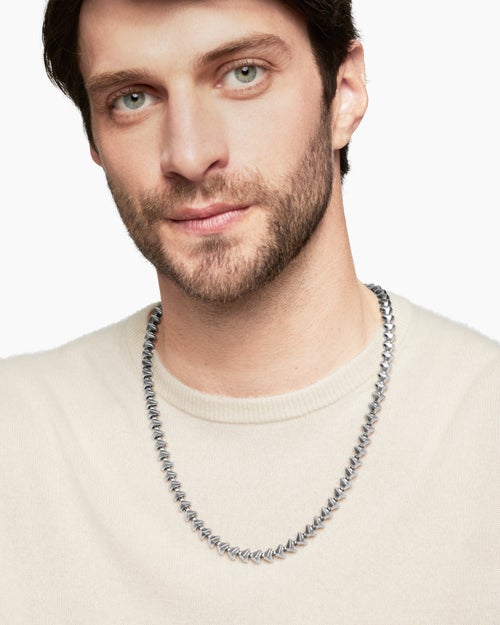 Mens Armory® Necklace in Sterling Silver, 9.5mm