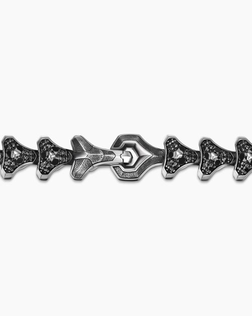 Mens Armory® Necklace in Sterling Silver with Black Diamonds, 9.5mm