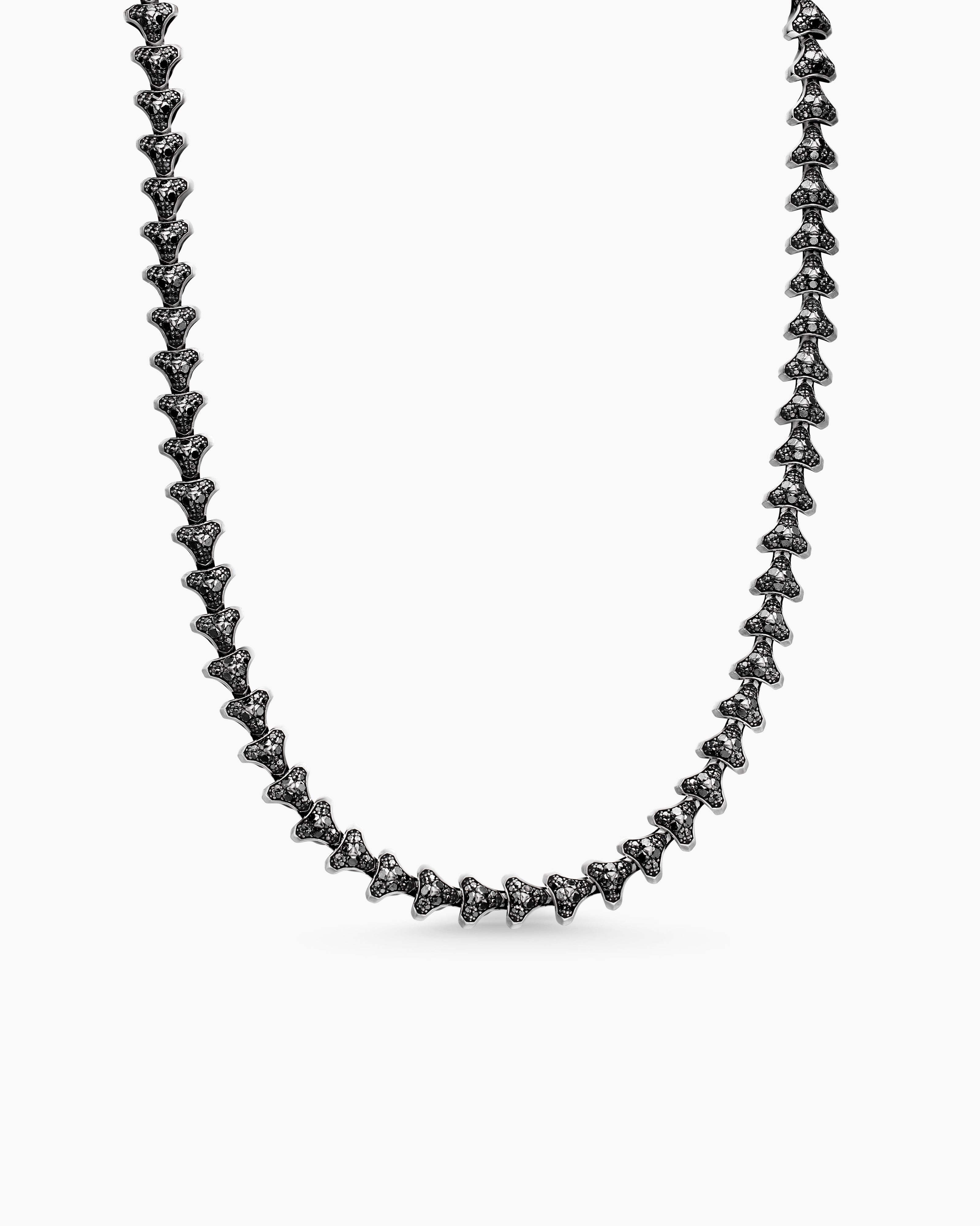 ARMORY® NECKLACE Sterling Silver with Black Diamonds, 9.5mm