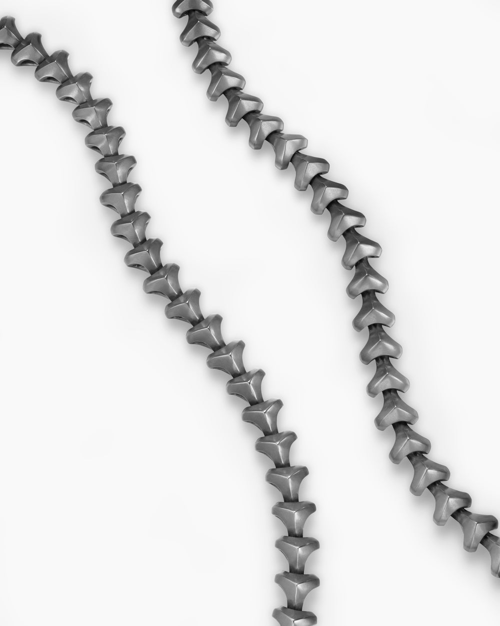Mens Armoury Necklace in Anthracite Titanium with Sterling Silver, 9.5mm