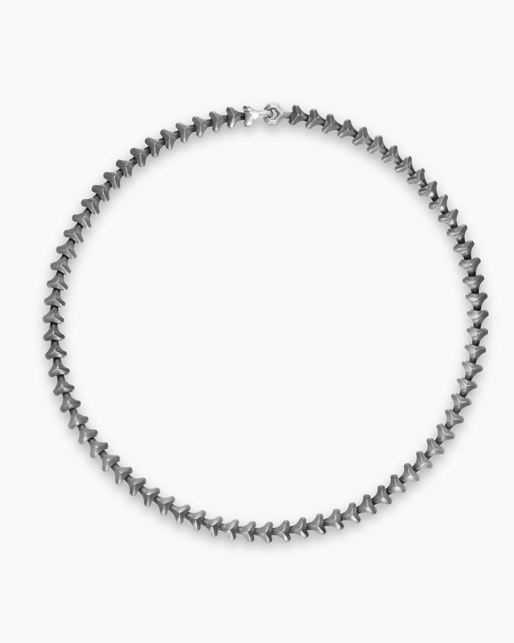 Mens Armoury Necklace in Anthracite Titanium with Sterling Silver, 9.5mm