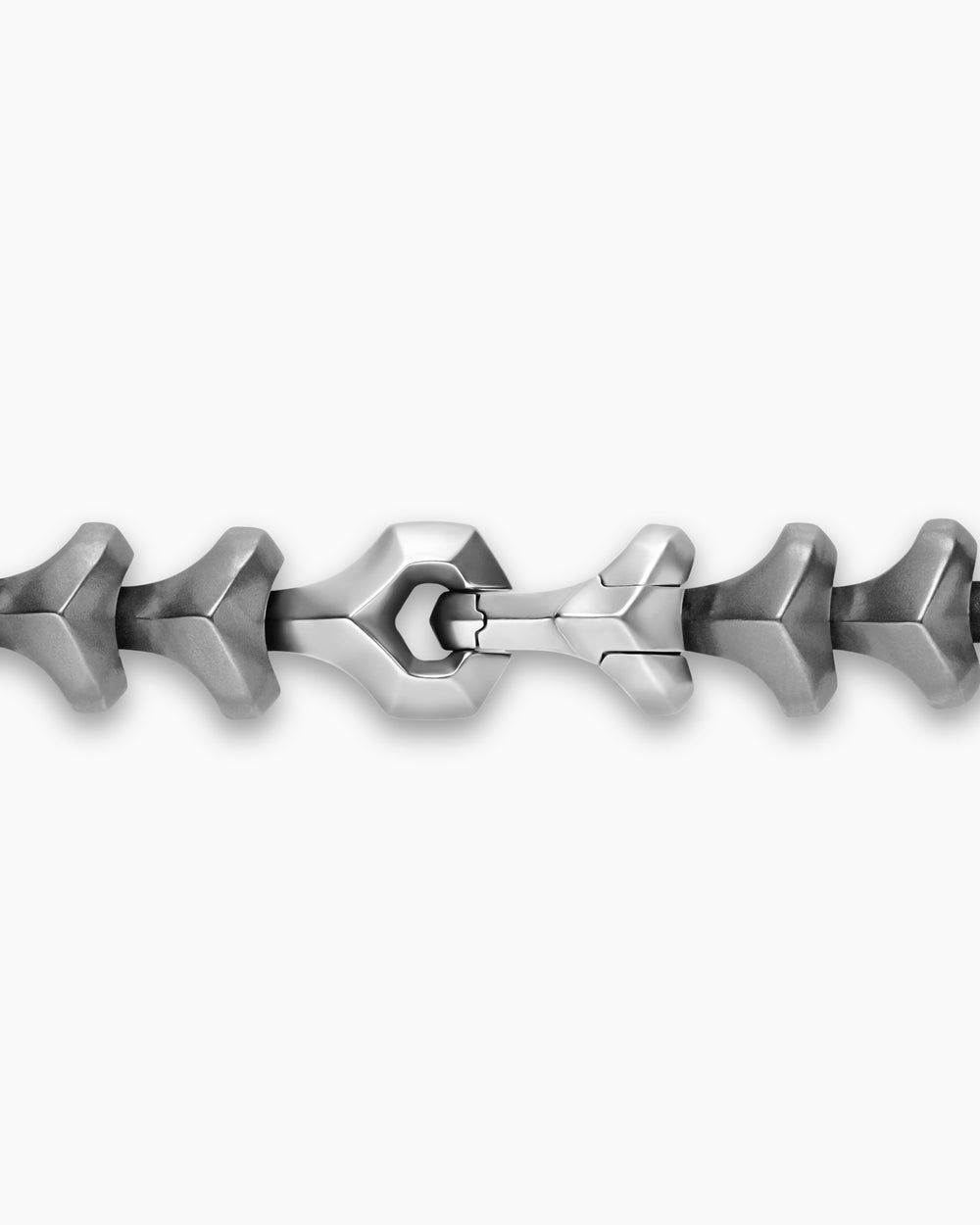 Mens Armoury Necklace in Anthracite Titanium with Sterling Silver, 9.5mm