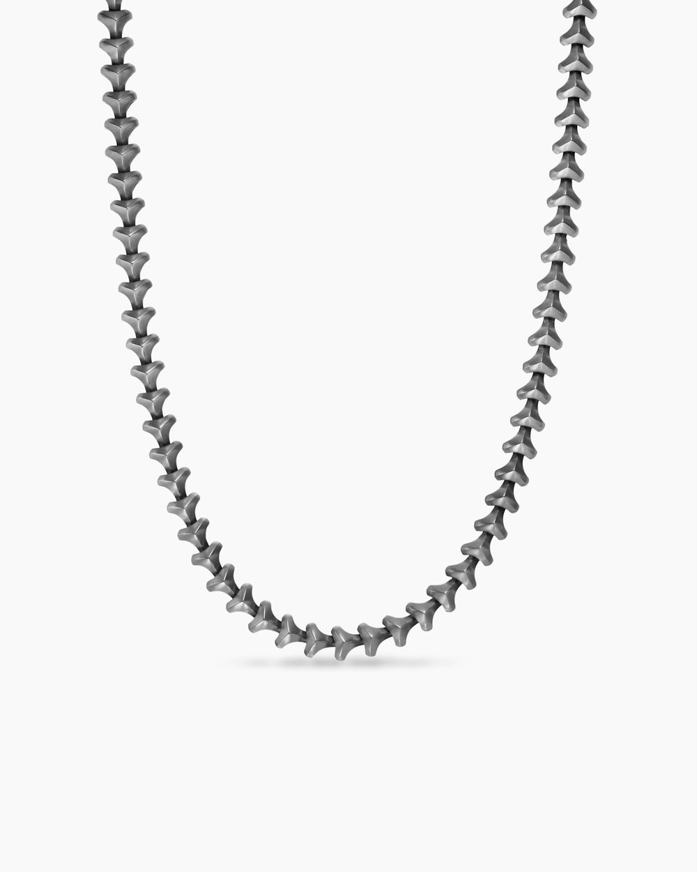 Mens Armoury Necklace in Anthracite Titanium with Sterling Silver, 9.5mm
