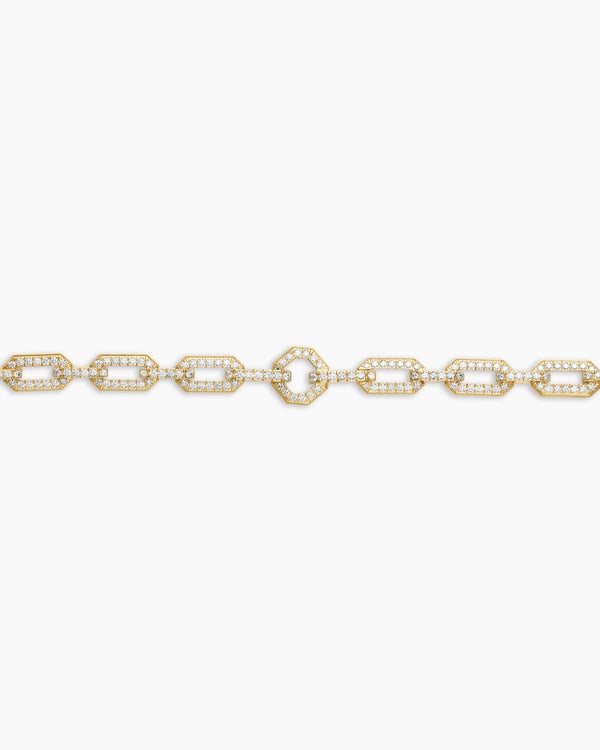 Pavé Chain Necklace in 18K Yellow Gold with Diamonds, 7mm