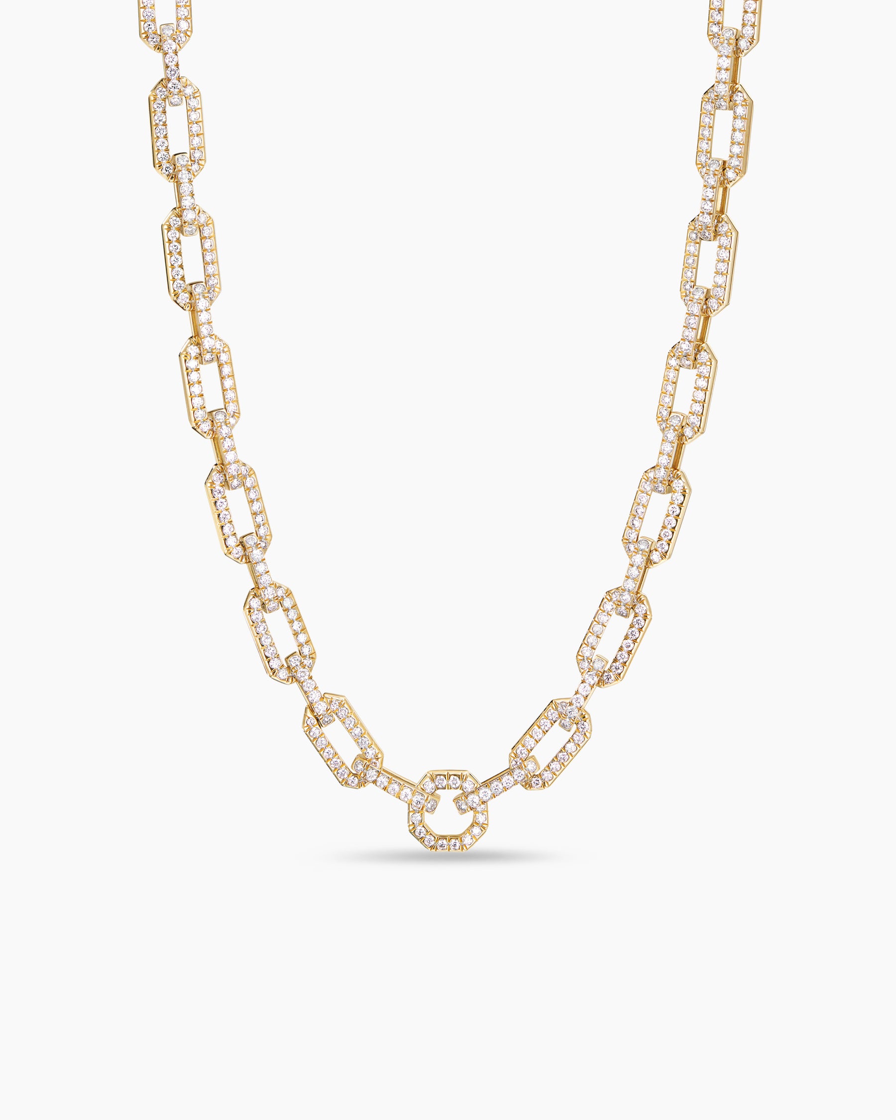 Pavé Chain Bracelet in 18K Yellow Gold with Diamonds, 7mm