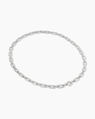 Pavé Chain Necklace in 18K White Gold with Diamonds