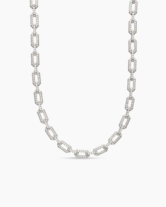 Pavé Chain Necklace in 18ct White Gold with Diamonds