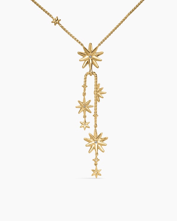 Starburst Cluster Necklace in 18K Yellow Gold with Diamonds, 66mm