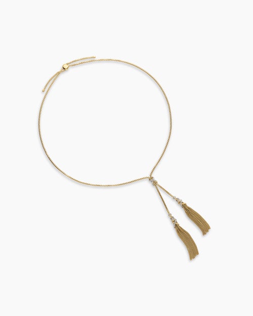 Womens Helena Tassel Necklace in 18K Yellow Gold with Diamonds
