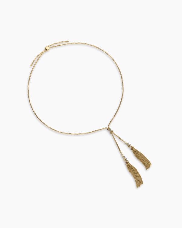 Helena Tassel Necklace in 18K Yellow Gold with Diamonds