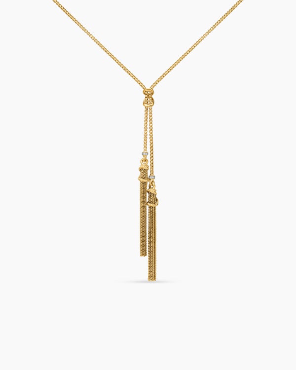 Helena Tassel Necklace in 18K Yellow Gold with Diamonds