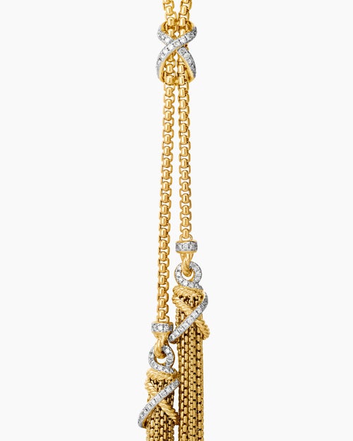 Womens Helena Tassel Necklace in 18K Yellow Gold with Diamonds