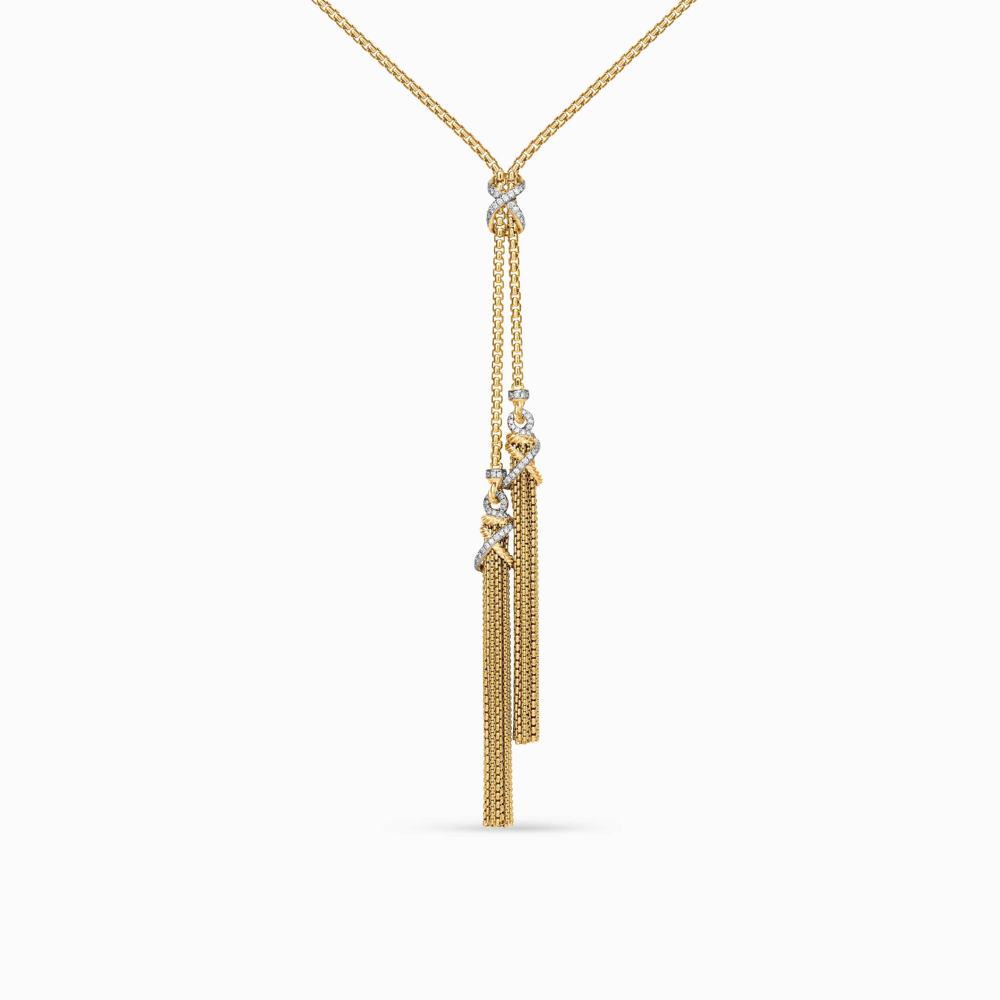 Womens Helena Tassel Necklace in 18K Yellow Gold with Diamonds