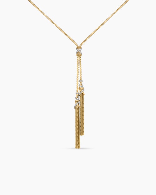 Womens Helena Tassel Necklace in 18K Yellow Gold with Diamonds