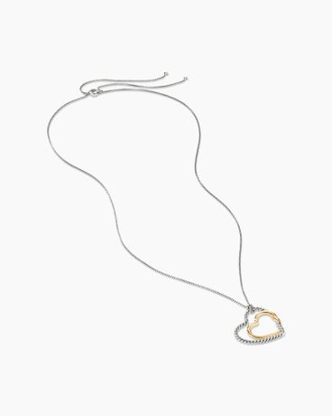 Continuance® Heart Necklace in Sterling Silver with 18K Yellow Gold, 38mm