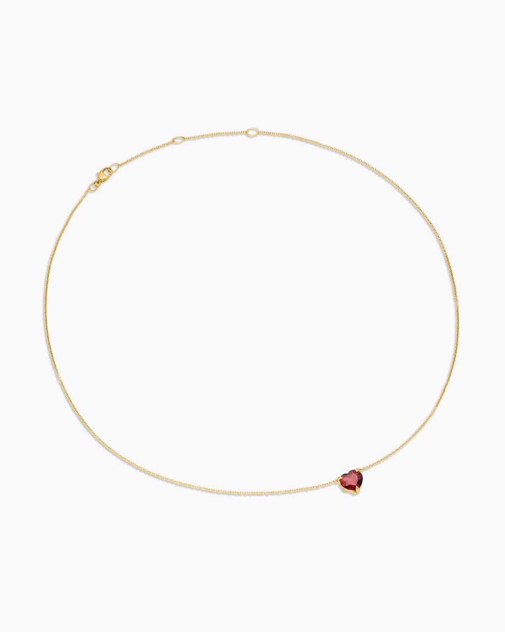 Womens Chatelaine® Heart Pendant Necklace in 18K Yellow Gold with Garnet, 8mm