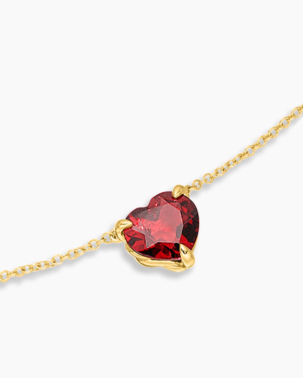 Womens Chatelaine® Heart Pendant Necklace in 18K Yellow Gold with Garnet, 8mm