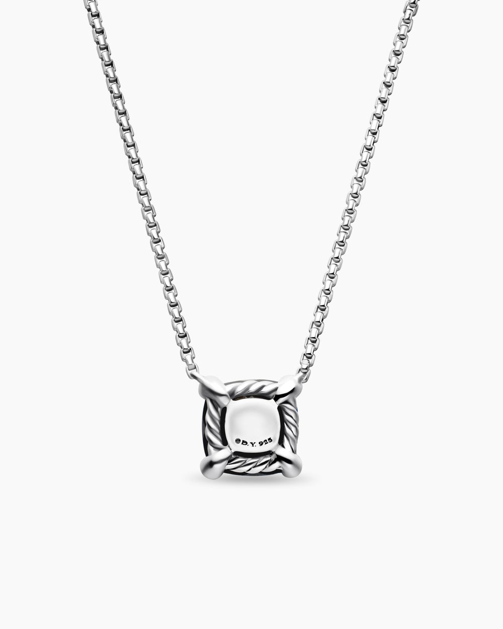 Womens Petite Chatelaine® Pendant Necklace in Sterling Silver with Black Onyx and Diamonds, 9mm