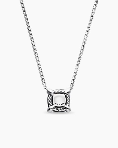 Womens Petite Chatelaine® Pendant Necklace in Sterling Silver with Black Onyx and Diamonds, 9mm