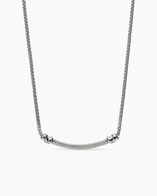 Womens Petite Helena Wrap Station Necklace in Sterling Silver with 18K Yellow Gold and Diamonds, 29mm