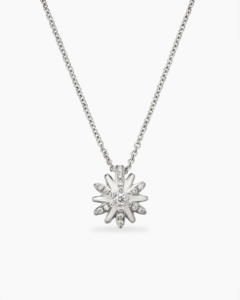 Collier avec pendentif Petite Starburst en argent sterling avec diamants, 10,5 mm femmes