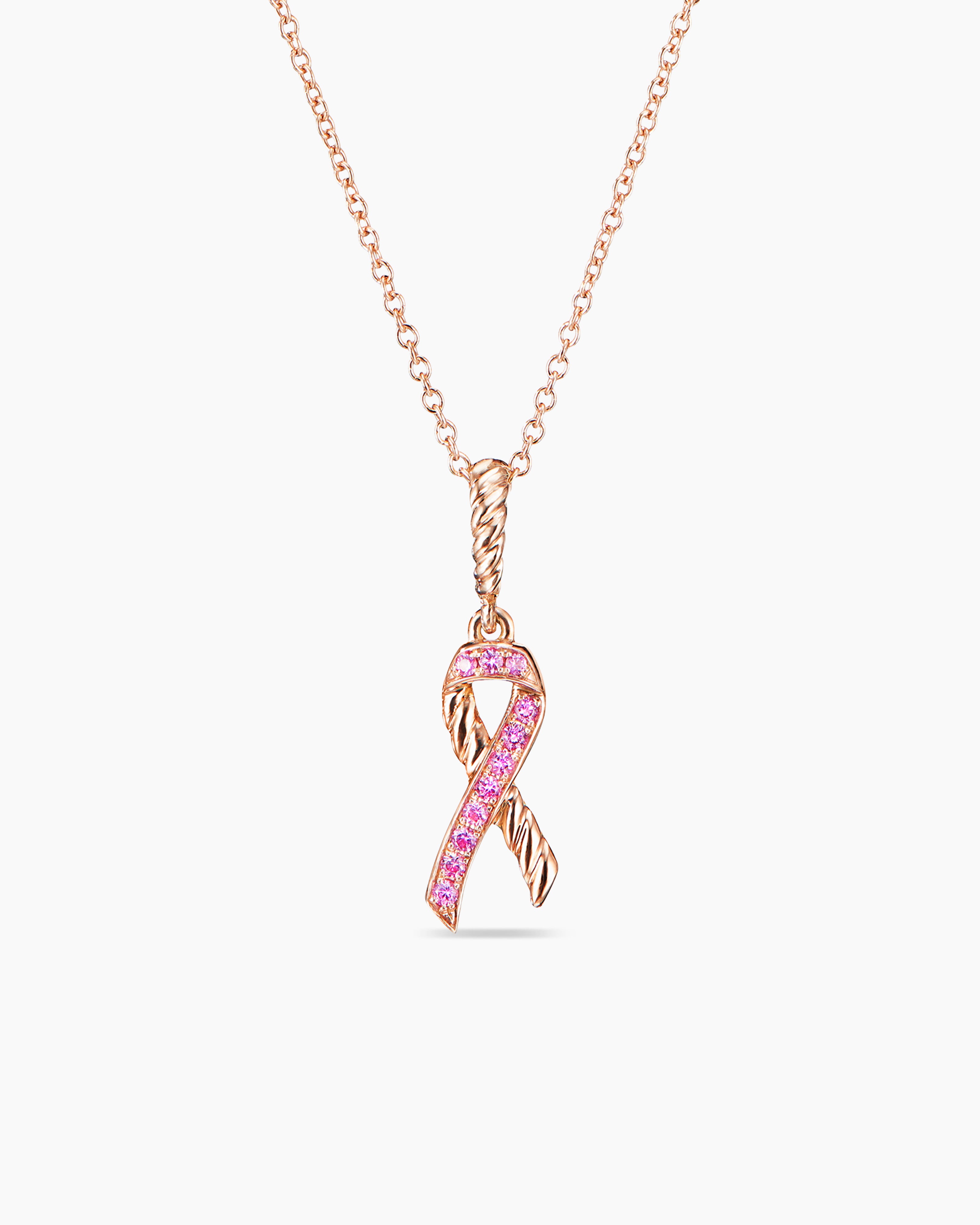 Sterling Silver Pink Ribbon Breast Cancer Awareness Necklace– Jewelry By  Tali