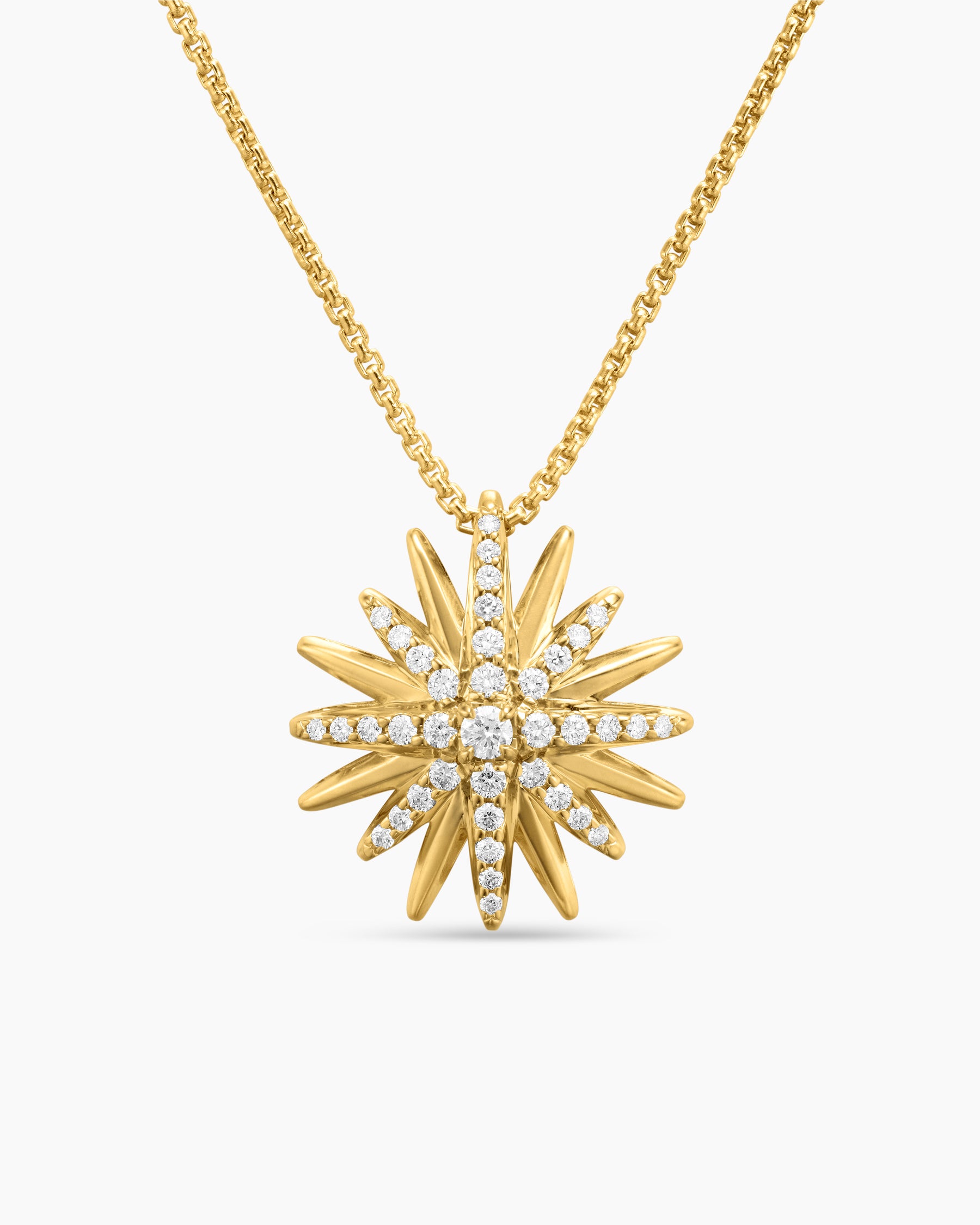 David Yurman Starburst Necklace in Gold Diamonds