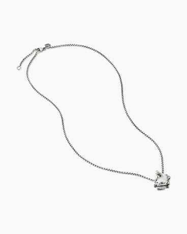 Cable Collectables® Bunny Charm Necklace in Sterling Silver, 14.5mm