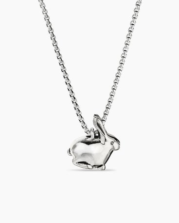 Cable Collectables® Bunny Charm Necklace in Sterling Silver, 14.5mm
