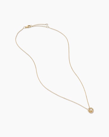 Petite Infinity Pendant Necklace in 18K Yellow Gold with Diamonds, 8mm