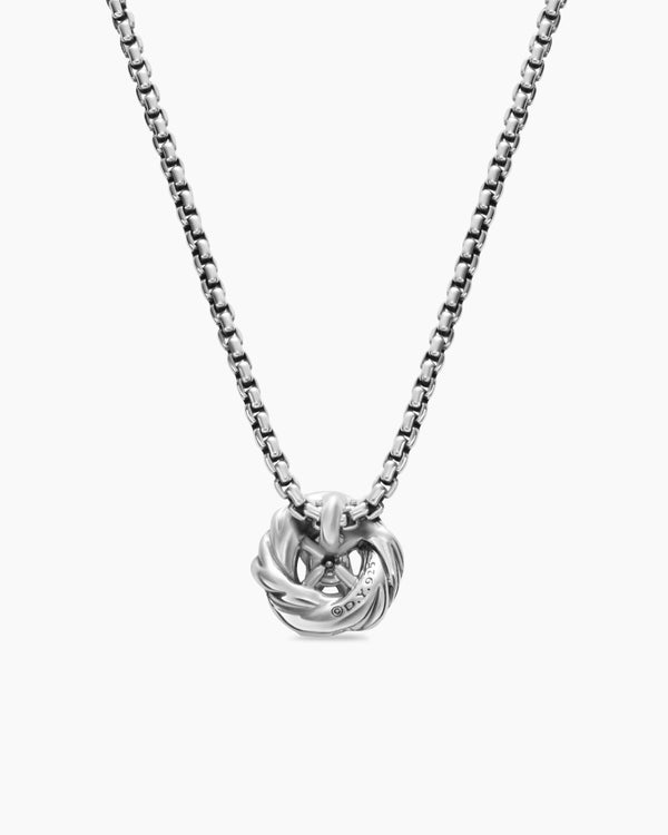Petite Infinity Pendant Necklace in Sterling Silver with Diamonds, 8mm