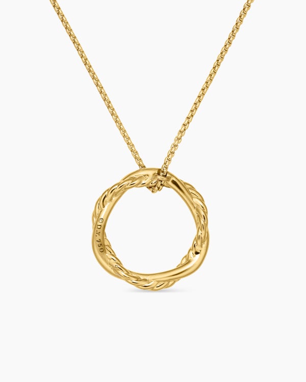 Petite Infinity Pendant Necklace in 18K Yellow Gold with Diamonds, 18mm