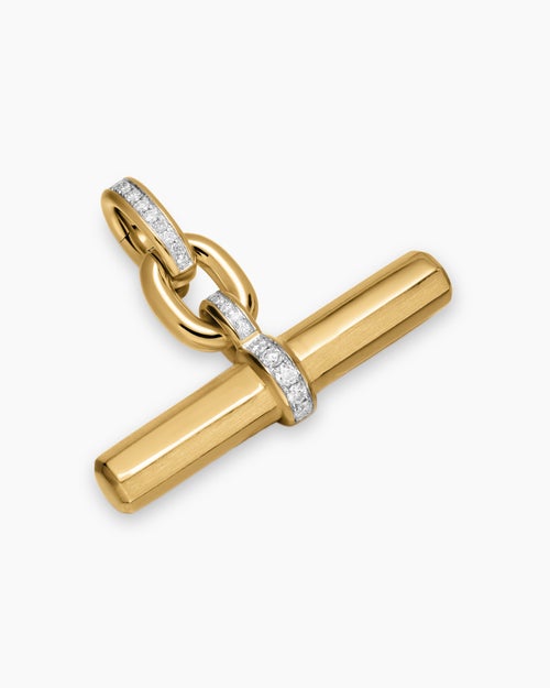 Womens Lexington Chain Necklace in 18K Yellow Gold with Diamonds, 9.8mm