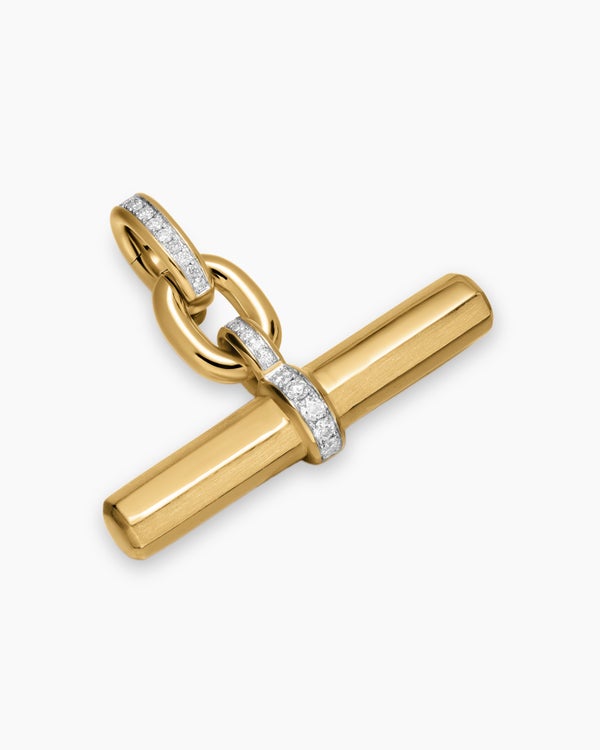 Collier chaîne Lexington en or jaune 18 carats avec diamants, 9,8 mm