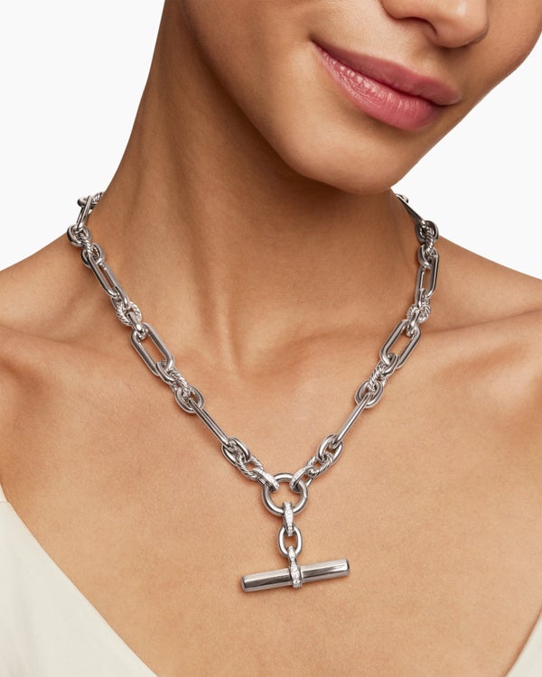 Collier chaîne Lexington en argent sterling avec diamants, 9,8 mm