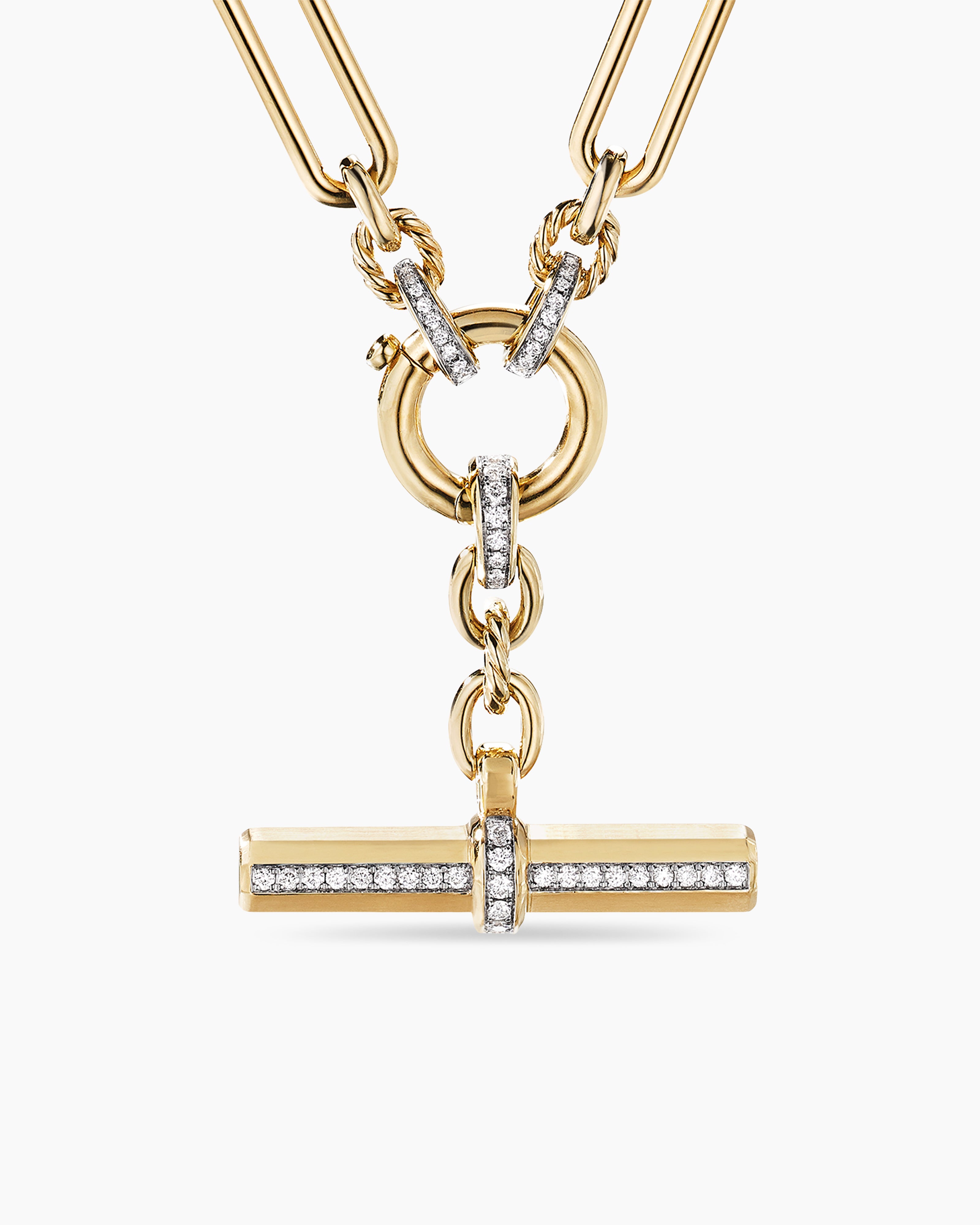 Letter T Gold Plated Layered Diamante Initial Necklace - Lovisa